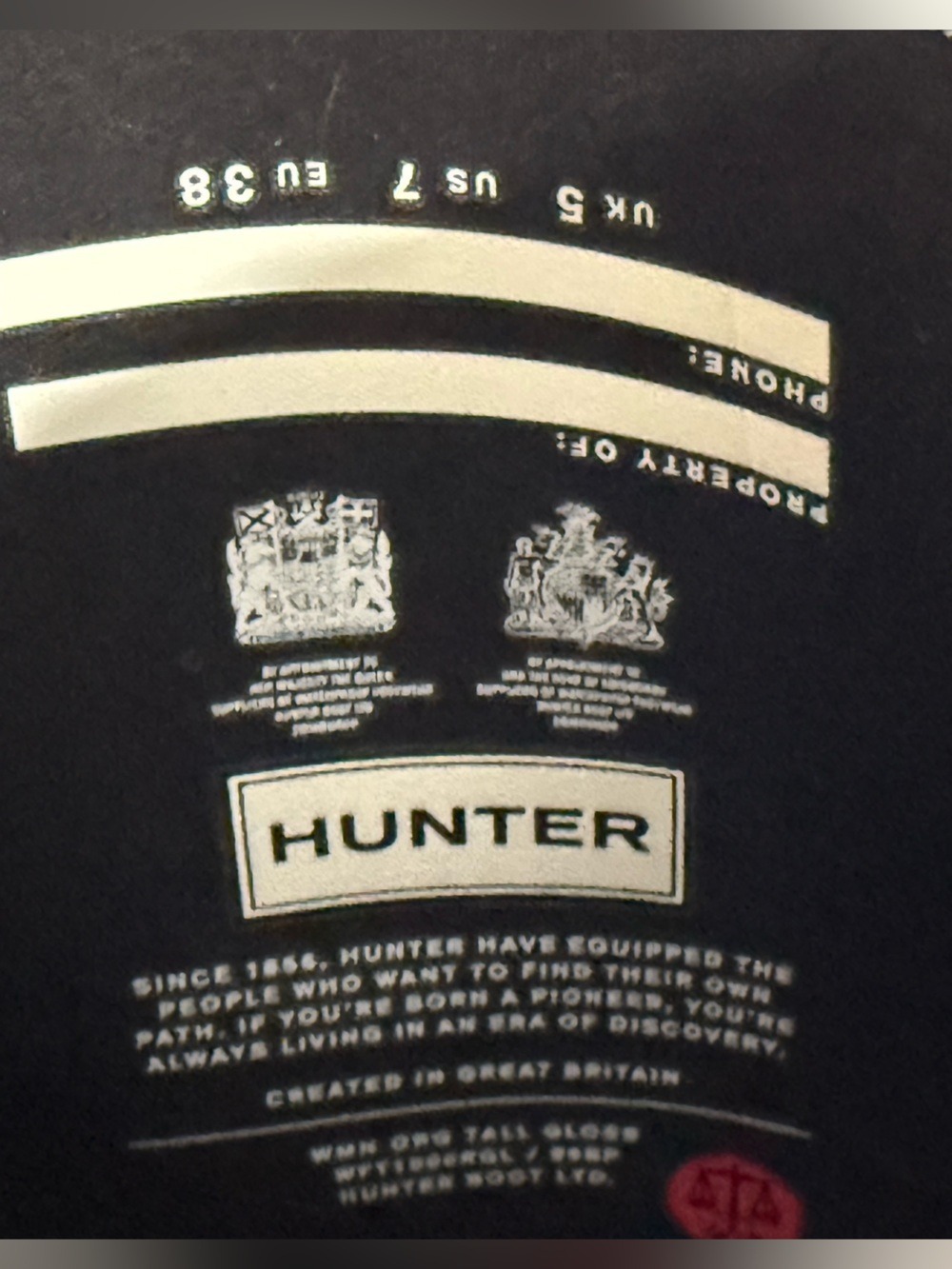 Hunter Original Tall Gloss Black Rain Boots Womens US 7/UK5 - Picture 13 of 15